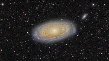 Spiral Galaxy in Deep Space Starfield Cosmic Background