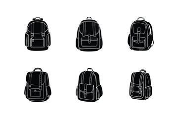 backpack sketch silhouette vector illustration