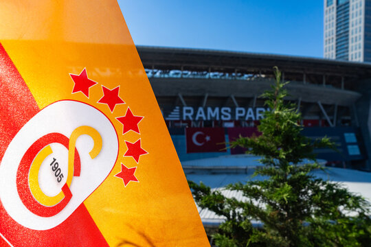 Galatasaray's New Flag with 5 Stars, Galatasaray Football Team Championship Celebrations, Ali Sami Yen Spor Complex Rams Park Arena, Seyrantepe Istanbul Turkiye - Istanbul Turkiye - May 18,2025 : 