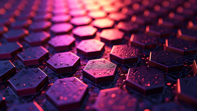 Hypnotic octagon-hexagon circuit network with iridescent traces mimics quantum chip designs for tech wallpapers.