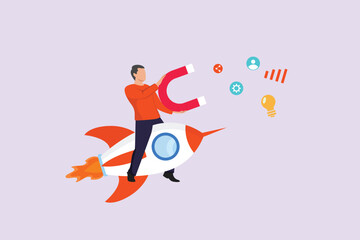 Business Star up Concept. Colored flat vector illustration isolated