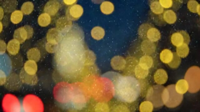 Abstract urban night light bokeh defocused background