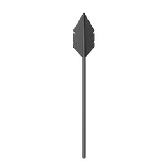 Sleek Arrow with Minimalist Style in Graphite Grey Isolated on Transparent Background