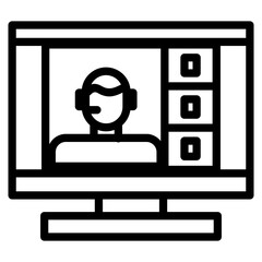 Online meeting video conference icon