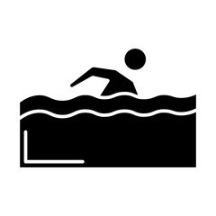 Swimming glyph icon