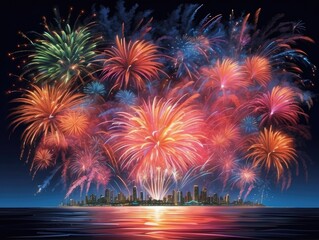 Firework Festival Above Santa Maria