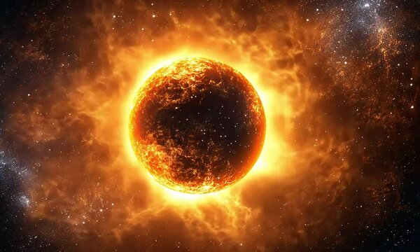 Solar eclipse in outer space