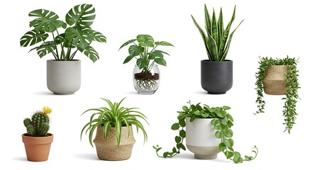 Fototapeta premium Potted houseplants variety collection