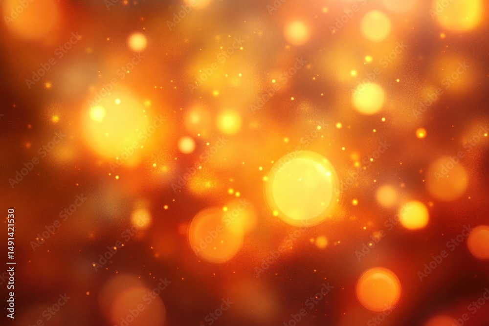 Aufkleber Warm glowing abstract background with bokeh light effects in shades of orange and yellow creating a soft, cozy atmosphere