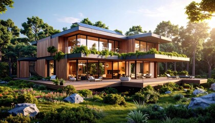 Modern Sustainable House Design Luxury Eco-Friendly Home Architecture