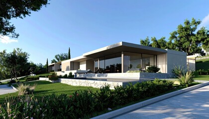 Modern Mediterranean Villa Architectural Design Luxurious Home Exterior