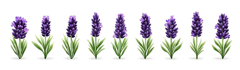 Obraz premium Lavender flowers, isolated, white background, design
