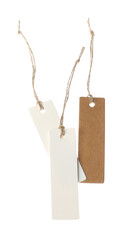 Different blank tags with strings isolated on white