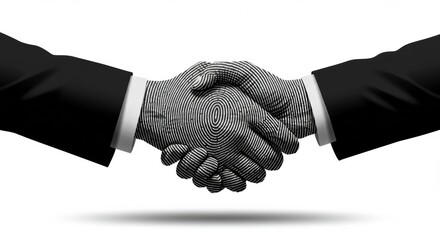 Symbolic handshake between two business people representing trust and agreement