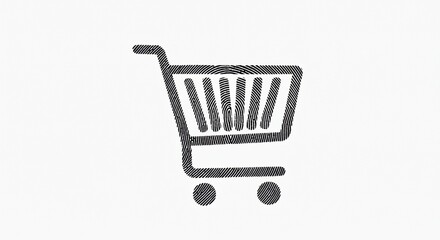 Minimalistic Shopping Cart Icon Representing Digital Commerce and Online Retail