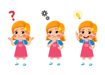 happy funny kids looking for idea process. suitable for use for child theme design elements