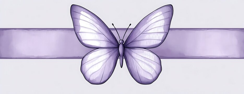 Lavender butterfly banner design, pastel background