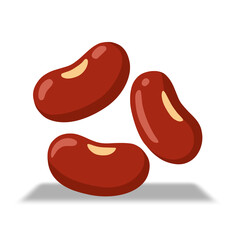 Simple illustration of three kidney beans.