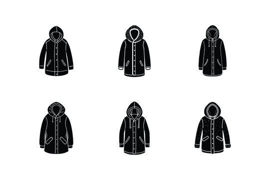 parka sketch silhouette vector illustration
