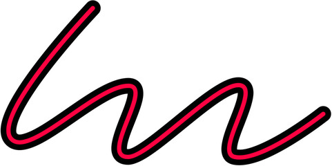 Abstract Red Scribble, Hand-Drawn Wave Line, Dynamic Swirl