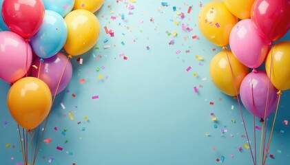 Colorful balloons, streamers, and confetti create a festive party atmosphere , event supplies, holiday