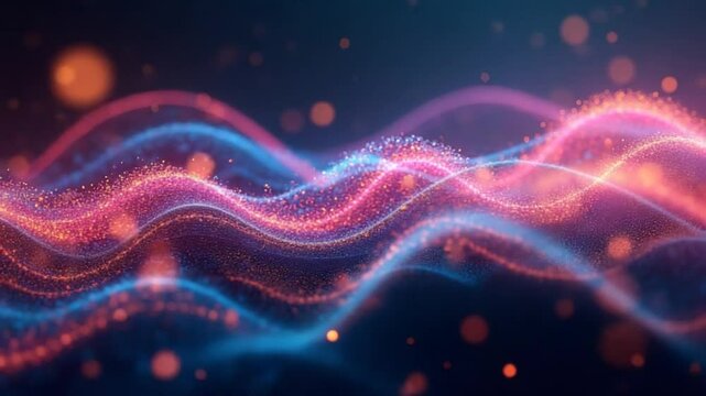 Colorful Abstract Digital Particle Wave Animation