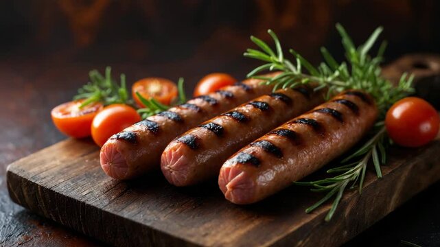 Sausages Grilled with a Variety of Sauces.