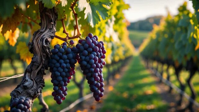 Vineyards showcasing fall foliage.