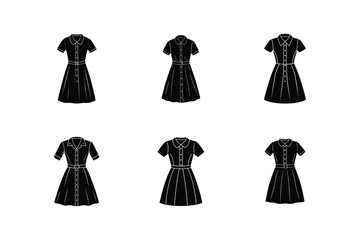 shirt dress sketch icon silhouette vector illustration
