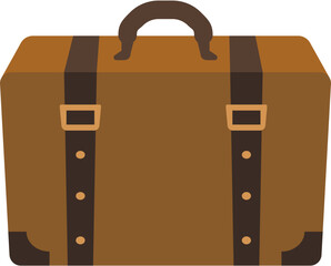 suitcase for carrying goods on long trips. vintage luggage cartoon style