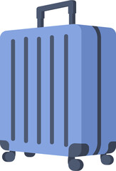 Blue suitcase for carrying goods on long trips. cartoon style