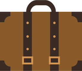 suitcase for carrying goods on long trips. vintage luggage cartoon style