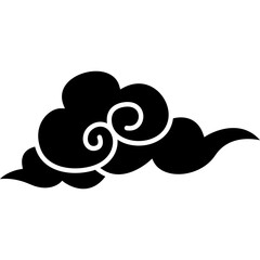 Traditional Chinese Cloud Vector Element, Decorative Oriental Cloud Symbol, Flat Vector Illustration