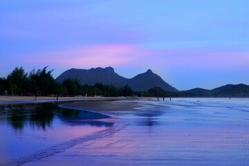 peaceful ocean with beautiful sky background