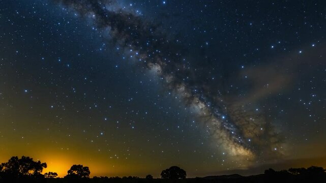 Numerous stars shining in the cloudless midnight sky