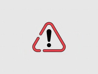 Stylized Hazard Alert Sign with Interrupted Border and Exclamation Point