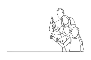 Continuous one line drawing of Family photos. Single line drawing illustration of Small Family gathering. International Day of Families concept vector art. Doodle line illustration.