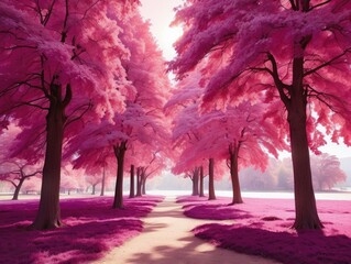 Sunlight Filters Through Infrared Trees