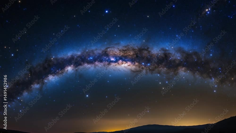 Canvas Prints panorama view of the universe showing the milky way galaxy with stars in a night sky background