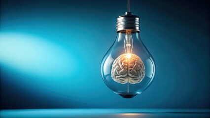 Illuminating Ideas A Glowing Brain Within a Lightbulb, Symbolizing Intellectual Brilliance and Creative Inspiration