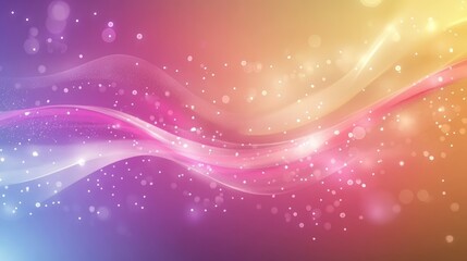 Colorful light effect background with flowing waves and glittering specks