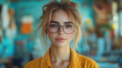 Fototapeta premium Young woman with glasses