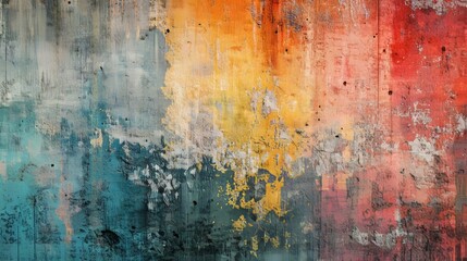 Obraz premium Colorful textured wall surface with grunge effect and vibrant tones