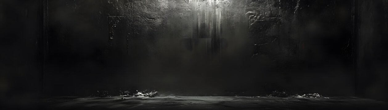 Mysterious forest floor in grayscale.