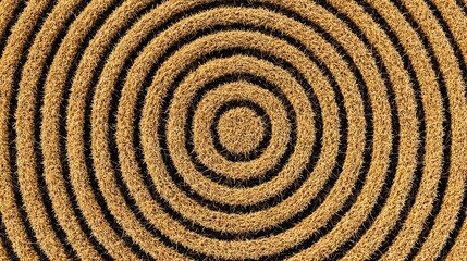 Fototapeta premium Circular patterns on a doormat surface.
