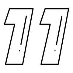 Race Number line icon