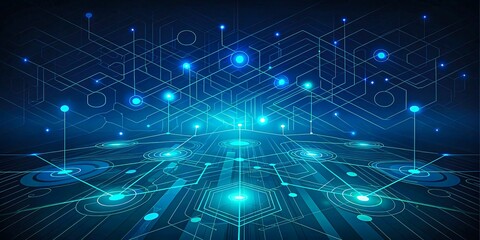 Fototapeta premium Futuristic Technology Network Digital Abstract Background Design
