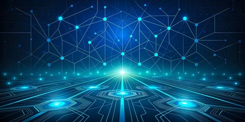 Fototapeta premium Futuristic Digital Highway Network Technology Data Flow