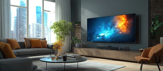 Modern Living Room with TV (2)