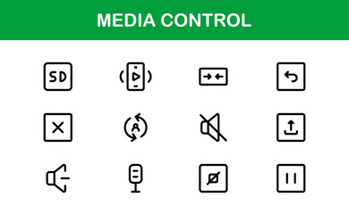 Playback and Media Control Icons. Stylish, Scalable Symbols for Audio, Video, Streaming, and Digital Entertainment User Interfaces